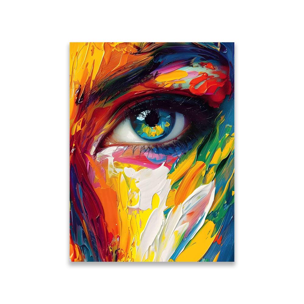 Abstract Woman Portrait Print Poster Colorful Female Face Wall Art Red Lips Modern Pop Art Canvas Painting Home Decoration 21X30CMNo Framed