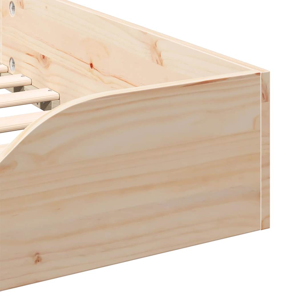 Bed Frame In Brown 80 X 200 Cm Solid Pine Wood