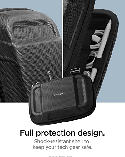 Spigen Rugged Armor Pro Gadget Pouch, Travel Pouch, Cable Storage Pouch, Convenient for Travel and Business Trips, Small Item Storage, AFA04536 (Black