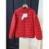 White duck down women's hooded soft, comfortable and warm, fashionable and light down jacket, winter