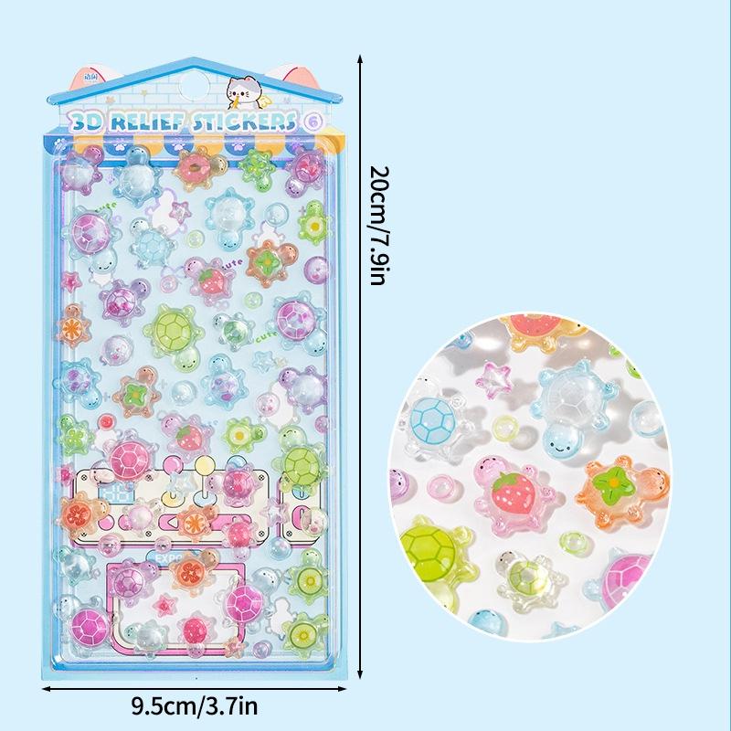 Cute Cartoon Animals Drop 3D Relief Sticker Scrapbooking Diy Diary Phone Case Stationery Sticker Collect Stickers Book Kids Gift