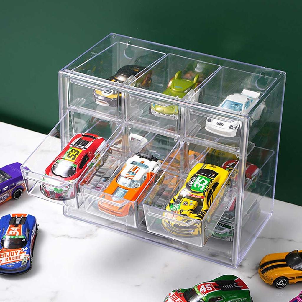 Tomica Scale Miniature Car Storage Case with 12 Compartments and Holds 12 Transparent Storage Toy Car Accessory Nail Contact Hair Small Item Desktop