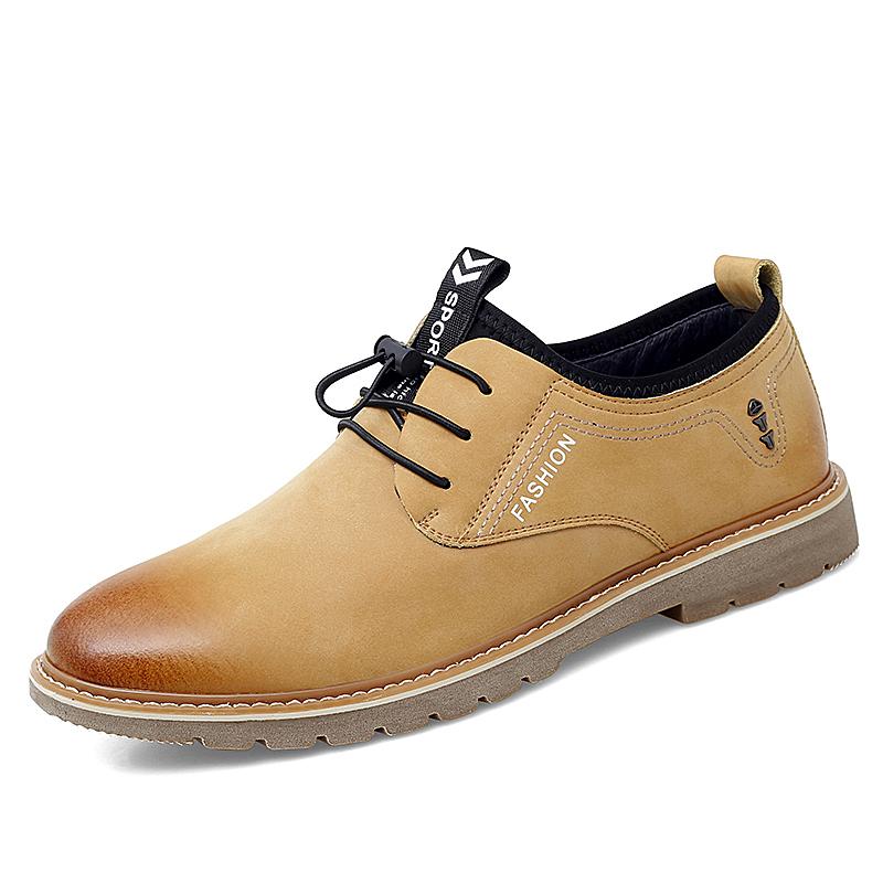 

Весна Осень Мужская обувь Официальная обувь на плоской подошве Высококачественные кожаные туфли-оксфорды на шнуровке Удобная мужская обувь Деловая обувь 44