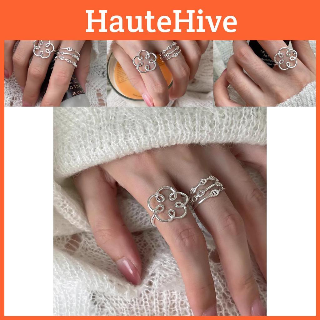 Unique Flower Pattern Open Adjustable Ring For Women Stylish And Chic Spring Accessory