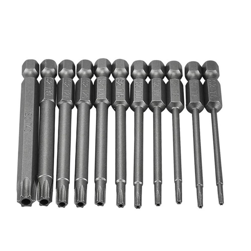 1Pcs Torx Magnetic Screwdriver Bit Security Tamper Proof Star 1/4in Hex Shank Screwdriver T7/T8/T9/T10/T15/T20/T25/T27/T30/T40