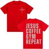 Jesus Coffee Gym Repeat Christian Graphic T Shirts Men Women Fashion Vintage Gothic T-shirt Oversized Cotton Tees