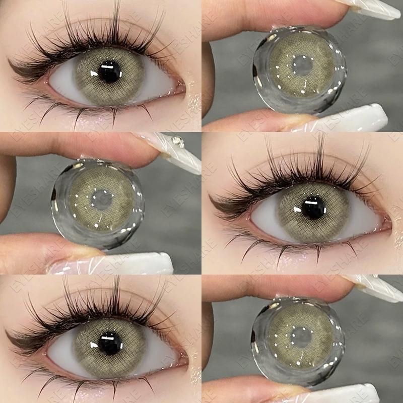 Eyeshare Brown Colored Contact Lens Natural Soft Contact Lenses for Eyes Fashion Decoration 14.2mm Yearly 2pcs=1 Pair