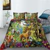 Completo Copripiumino Set Copripiumino Stampa Teschio Motivo Lupo Copripiumino Ragazzo Uomo King Size Biancheria da Letto