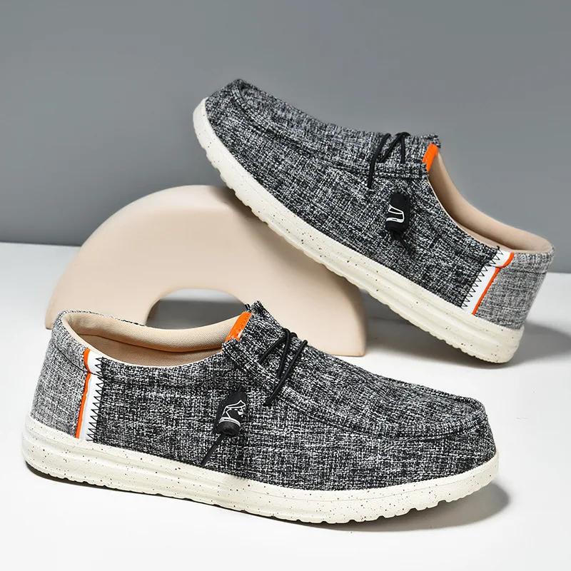 Duże męskie buty casual na wiosnę, oddychające i lekkie buty płócienne, modne, miękkie podeszwy, antypoślizgowe buty tekstylne