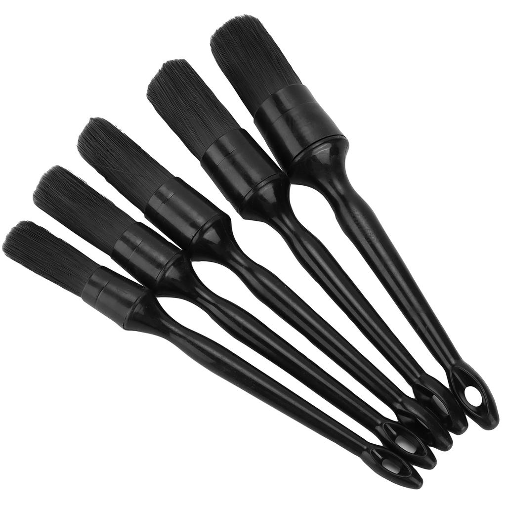 5PCSSet Car Cleaning Detailing Brush Set Black Pure Mane Microfiber Microfilament Maintenance Tool