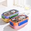 JUSTINLAU Lunch Box for Kids Girl Stainless Steel Bento Box Portable 2 Grid Sandwich Snack Food Box Special Canteen Food Storage