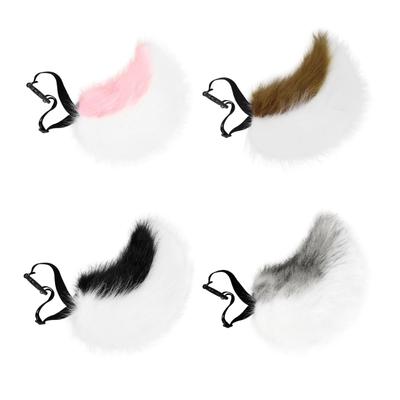 Accessorio Gioco di Ruolo Coda Peluche con Clip di Fissaggio Sicura per Appendice Rapida Tessuto Morbido Sicuro per la Pelle