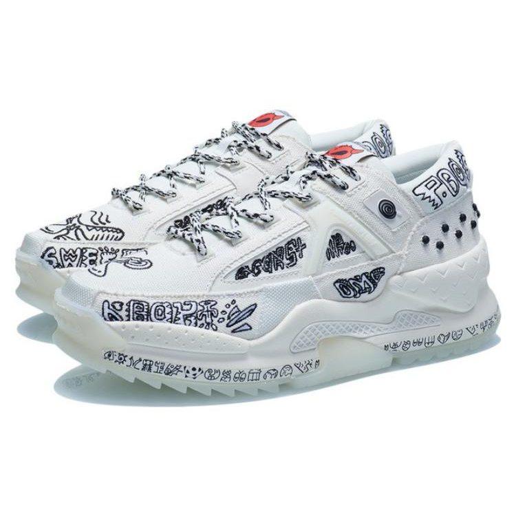 Li Ning CF Peace Low top Sports Casual Shoes Men's Mist White AGLR167-5