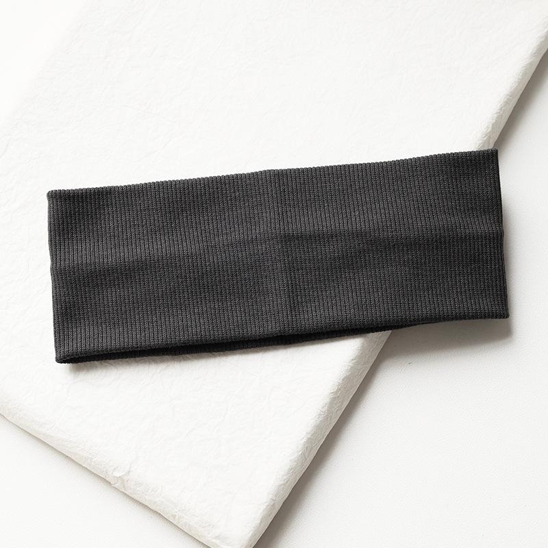 Solid Color Korean Wide Headband Stretchy Knit Hair Sweatband for Women Makeup Gym Yoga Running Fashion Accessory
