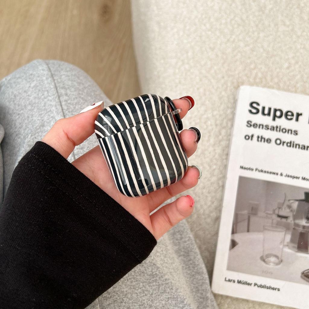 Korean minimalist contrasting stripes for AirPods 1 /1 earphone protective case 1pro second and third generation new niche