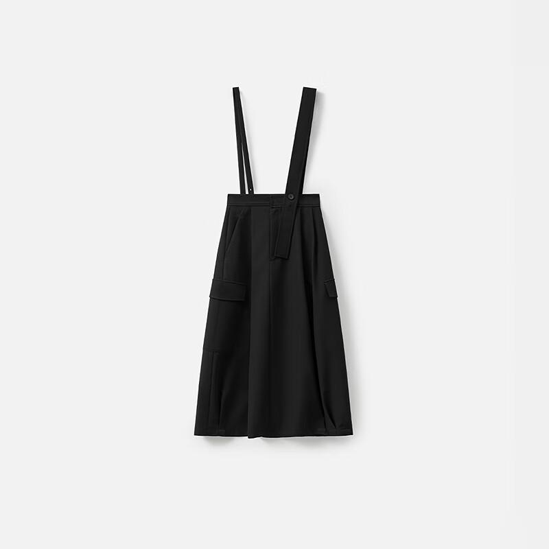 broadcast Black Detachable Mid-Length Suspender Dress