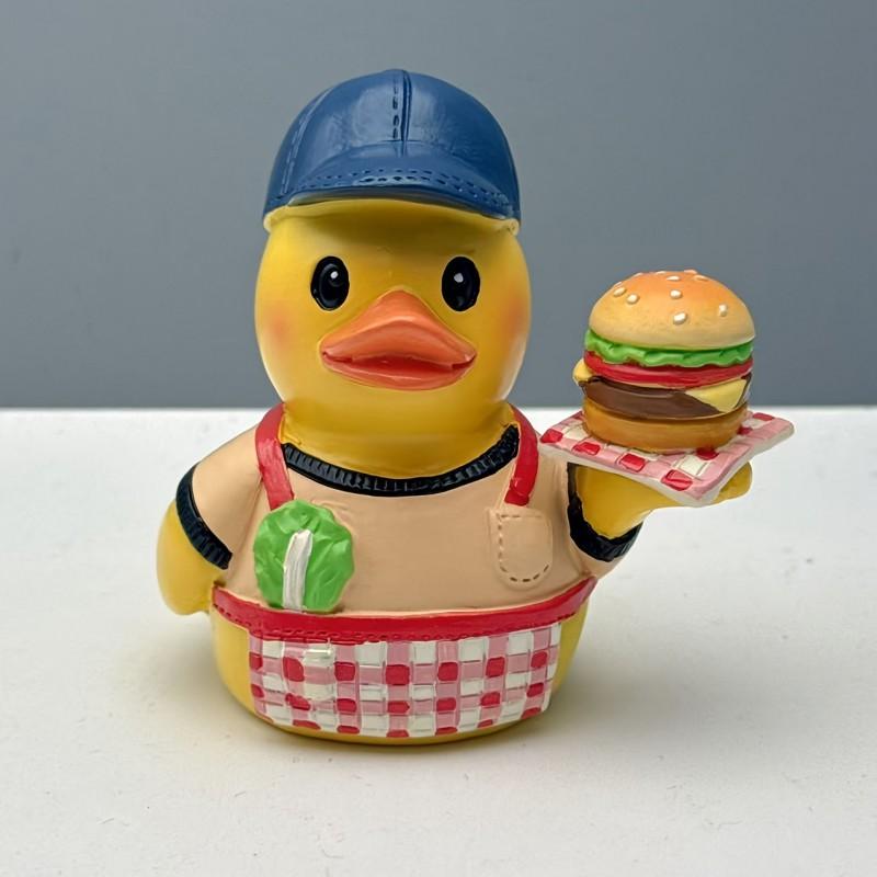 Hamburger Duck Figurine Resin Desktop Decor Party Gift Birthdays Holidays Home Office