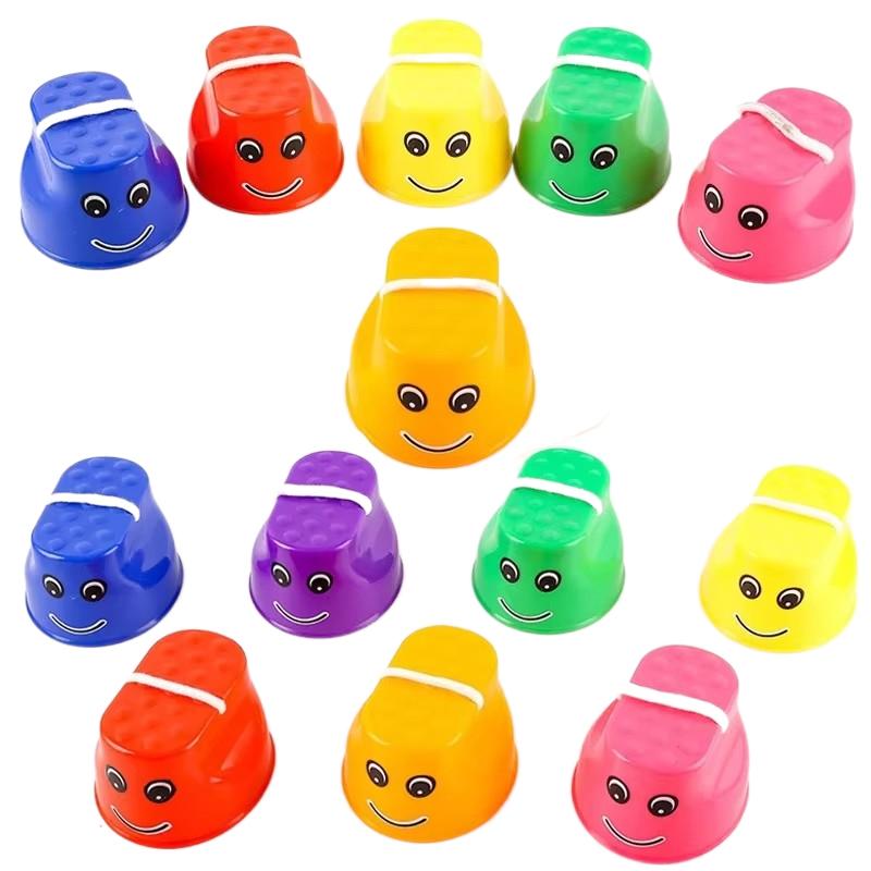 2 זוגות קביים קופצים 'סמייל' צעצועי ילדים תיאום שיווי משקל גן ילדים ציוד אימון אינטגרציה חושית לילדים TMZ