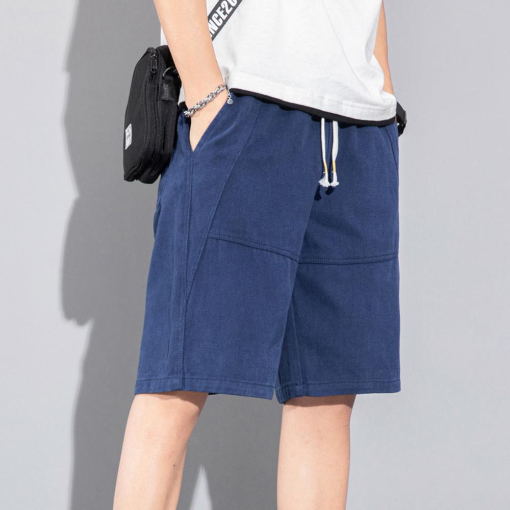 

Мужские спортивные шорты для бега, повседневные летние шорты с эластичностью на талии, однотонные шорты, мужская нижняя одежда больших размеров M синий