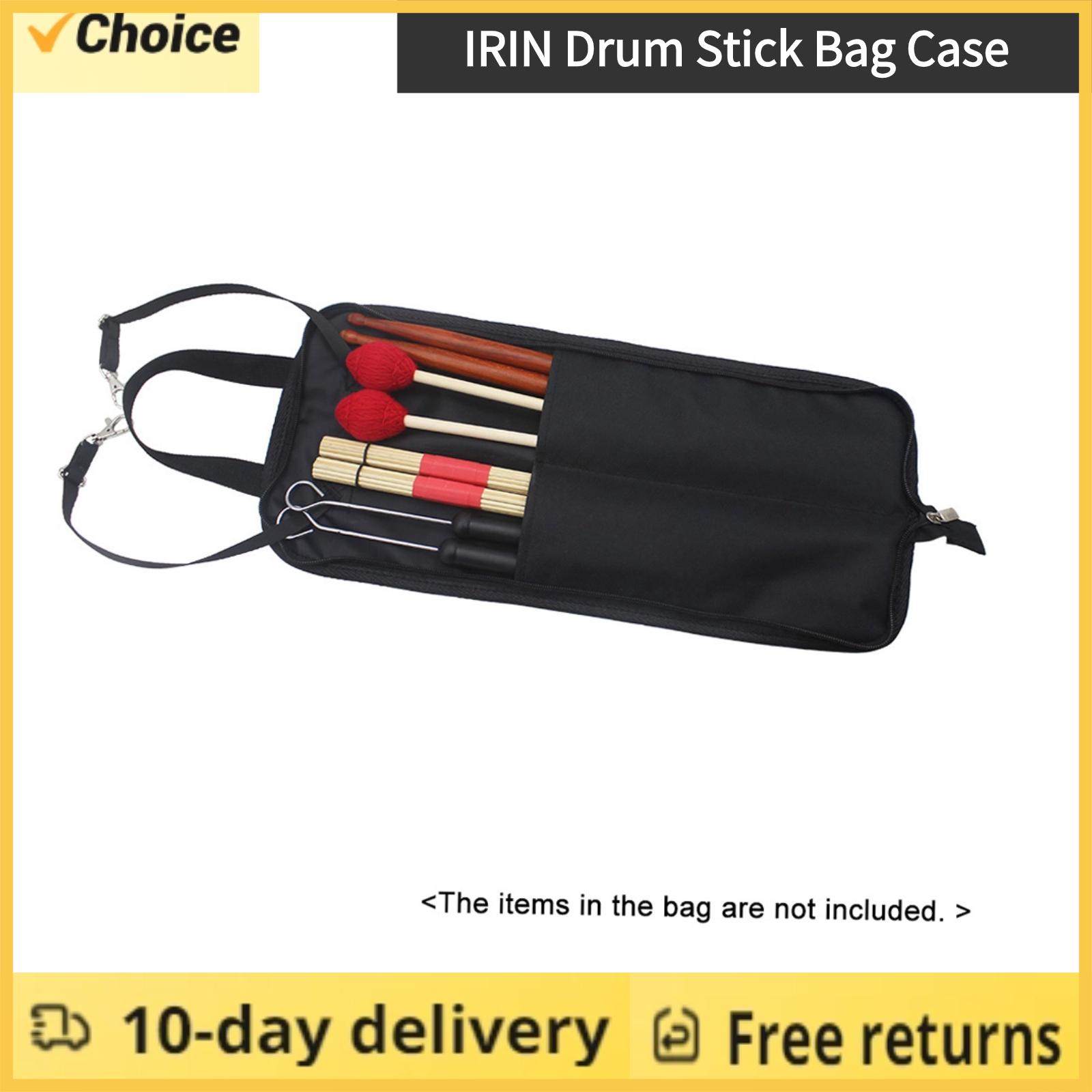 

Drum Stick Bag Case Water-resistant Portable Storage 600D Stick Bag Carrying Strap Drumsticks Percussion Instruments Accessories чёрный
