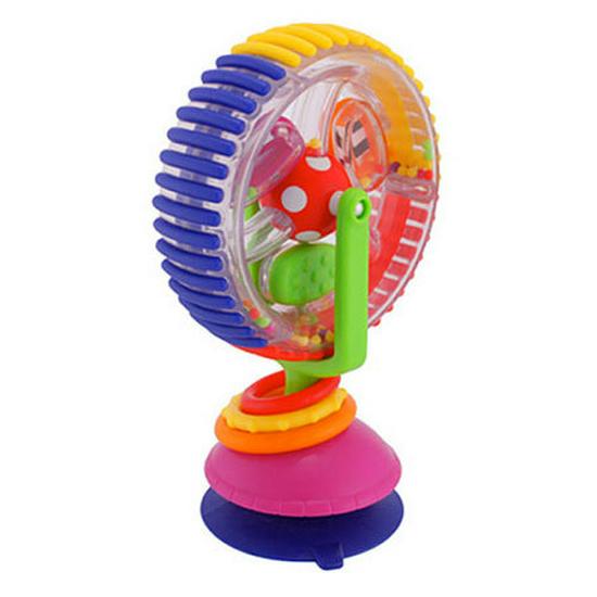 Tri-Color Rotating Ferris Wheel Baby Windmill: Multifunctional, Colorful Suction Cup Rattle Toy