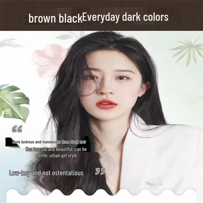 Caisike Natural Black Bubble Hair Dye - Plant-Based Conditioning Hair Color Cream