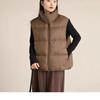 White duck down double-ended zipper sleeveless trendy drawstring pine needle green down vest women's new winter new