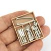 1 Set Doll House Kitchen Supplies Utensils Accessories 1:12 Dollhouse Mini Knife Fork Spoon Clips Tableware With Storage Box