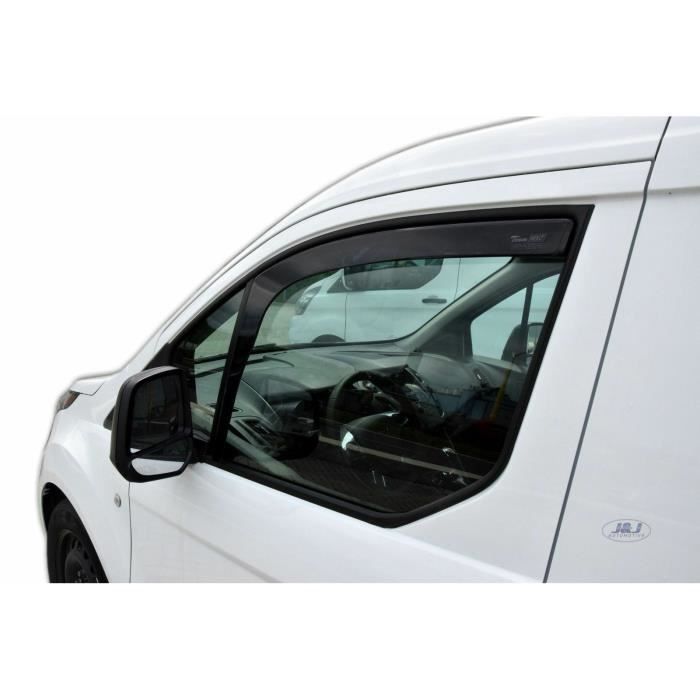 Air Deflectors - J&J AUTOMOTIVE - Ford Transit Connect - Smoked - Reinforced Acrylic - Easy Installation
