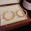 Unique 925 Silver Needle 14k Gold Plating Exaggerated Round Hoop Earrings For Women Hiphop Fine Jewelry Vintage Accessories