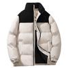 Winter Color Matching Cotton Clothes Men's Graphene Warm Thickened Bread Clothes Trendy Versatile Stand-up Collar Jacket