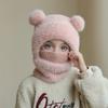 2025 Youngsters's Hat with Scarf and Mask Integrated, Winter Warm Ear Protection Anti-Freeze Plush Beanie, Cute Pullover Hat Fits Ages 3-8 Years Old
