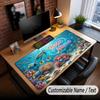 Fish Ocean Theme Custom Mouse Pad Personalized With Name Text Customized Desk Mat For Office Home Decor