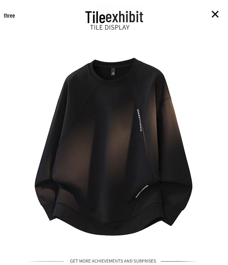 Men's Ribbed Fleece-Lined Plus Size Base Layer Top - Autumn/Winter Fashion Outerwear