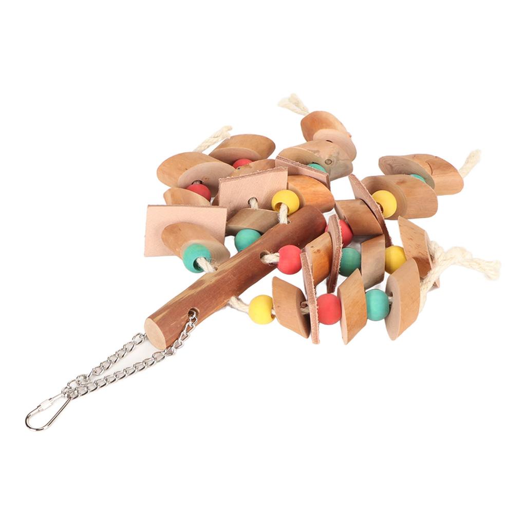 Vogel Kauspielzeug Bunt Schnabel Kralle Schleifen Holzklötze Papagei Hängendes Käfigspielzeug für Kleinvogel Nymphensittich Unzertrennlicher Wellensittich S