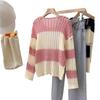Striped Knitted Sweater Hollow Out for Women Hollow Out Loose Sunscreen Shirt