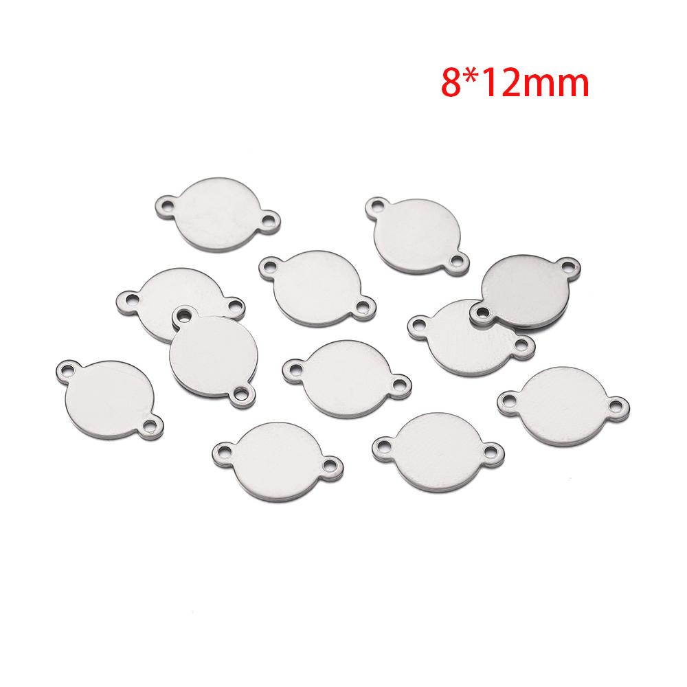 10/20Piece/Pack Stainless Steel Dog Tag Double Hole Hexagon Charms Pendants For DIY Necklace Jewelry Making Accessories