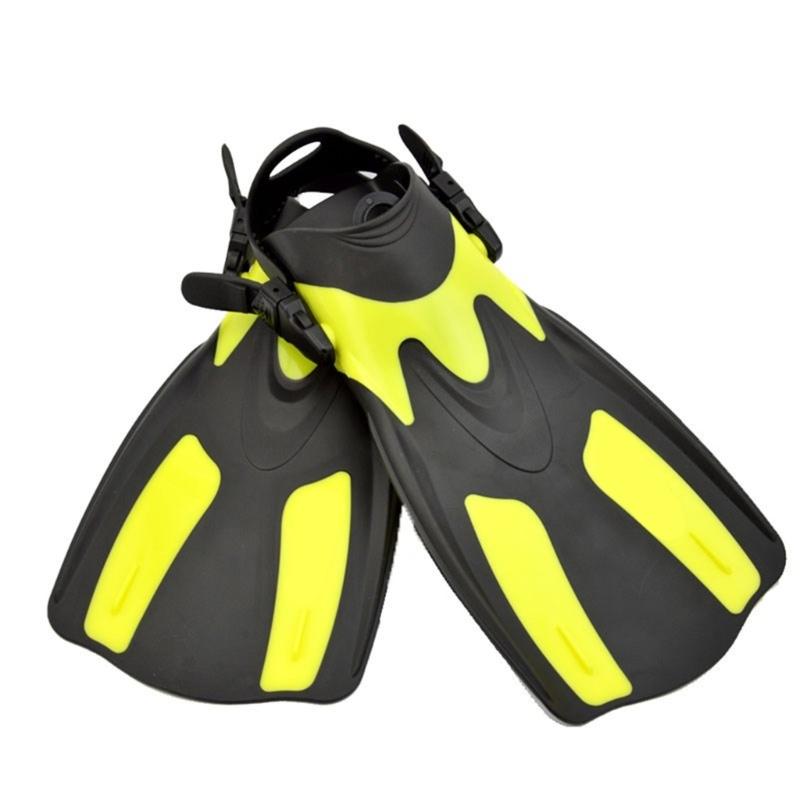 Comfortable Short Snorkeling Fins Adjustable Swim Fins Travel Size Flippers Swim Training Fins for Women and Man large жёлтый