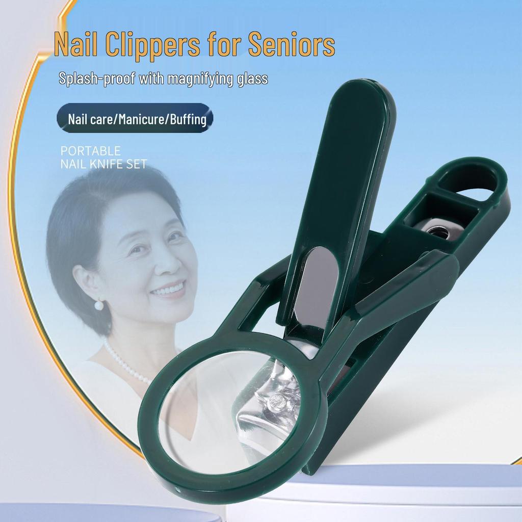 Creative Anti-Splash Nail Clipper with Sharp Blade & Magnifying Glass