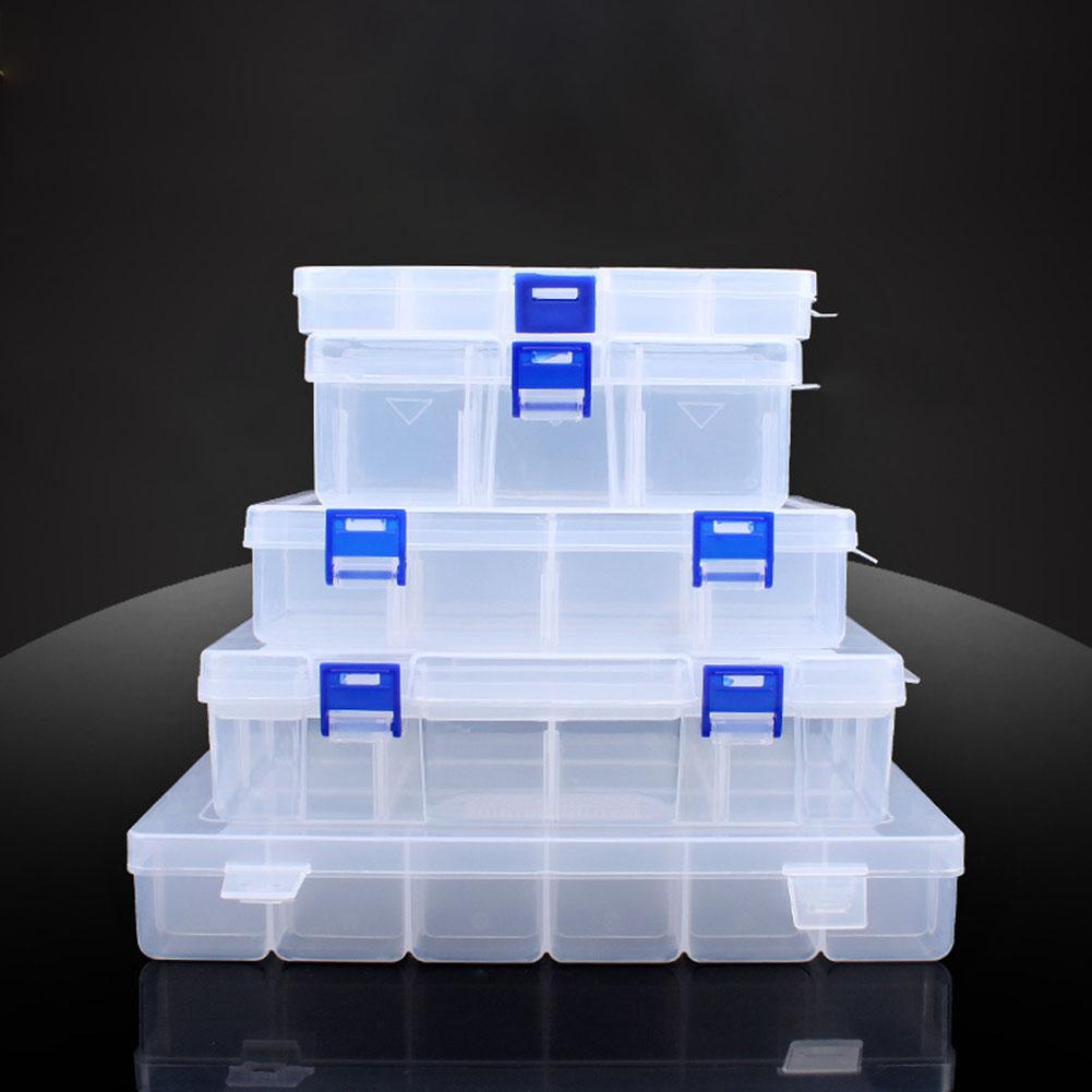 6/8 Grids Small Parts Box Nail Storage Box Compartment Plastic With Lid Elements Can Be Disassembled Fishi Jewelry Screw Box