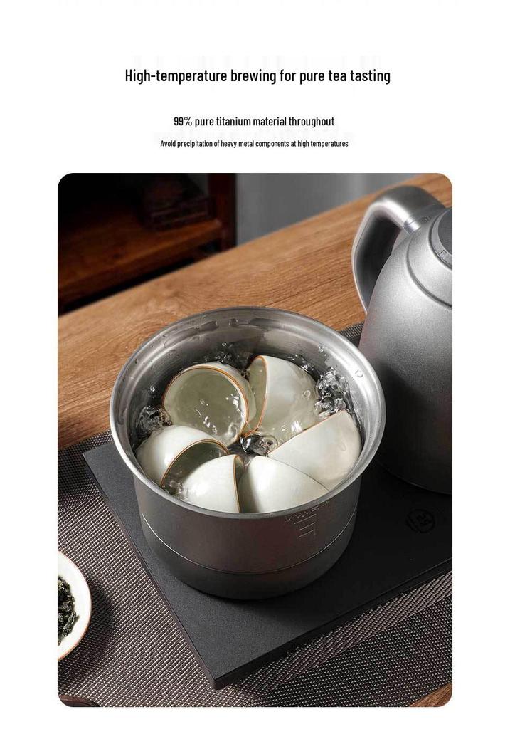 Automated Titanium Electric Kettle with Built-in Tea Table for Brewing and Steaming