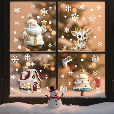 Creative and Realistic Christmas Atmosphere Decoration Stickers for Home Glass Doors and Windows