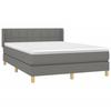 3130266 vidaXL Lit à sommier tapissier avec matelas Gris foncé 140x190cm Tissu