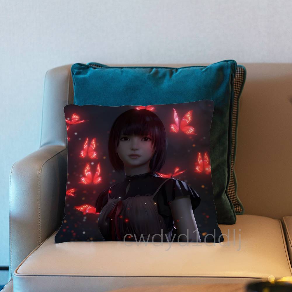 FFatal FFrame Remake Pillow Case Short Plush Sofa Decorative Gift Home Doublesided Printing Cushio