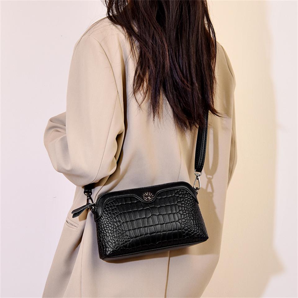 High Quality Leather Women Compact Crossbody Shoulder Bags Luxury Handbag Lady Messenger Bag Simple Shell Phone Satchels
