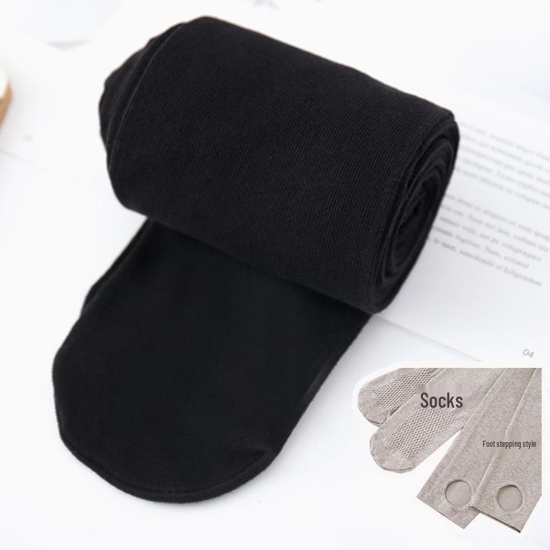

Women s High-Waist Gray Leggings: Vertical Stripe, Micro-Pressure, Thickened Fleece, Footed, Ideal for Autumn & Winter. One Size (Recommended 80-130 jin) - Footed