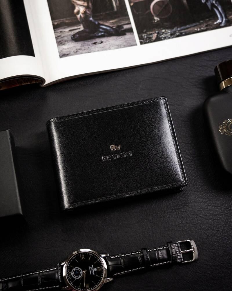 Classic men's wallet made of natural leather - Rovicky
