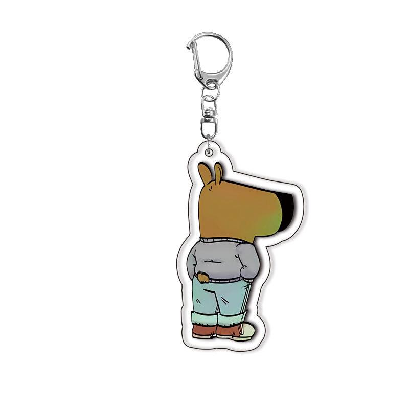 Christmas Cartoon Dog Pattern Acrylic Keychain Fashion Cute Girls Boys Funny Charming Bag Charm Ring Ornament Couples Gifts Toys