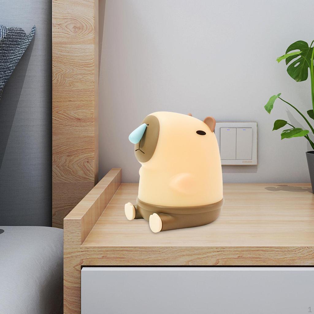 Cute Capybara Night Light Nursery Nightlight Pull Cord Switch Bedside Lamp Kid for