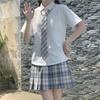 JK Short Sleeve Milk White Shirt with Square Collar - Versatile Summer School Uniform for Women